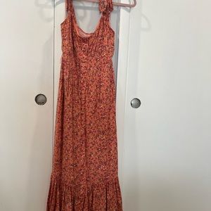 Peach floral prairie-style dress from J. Crew
